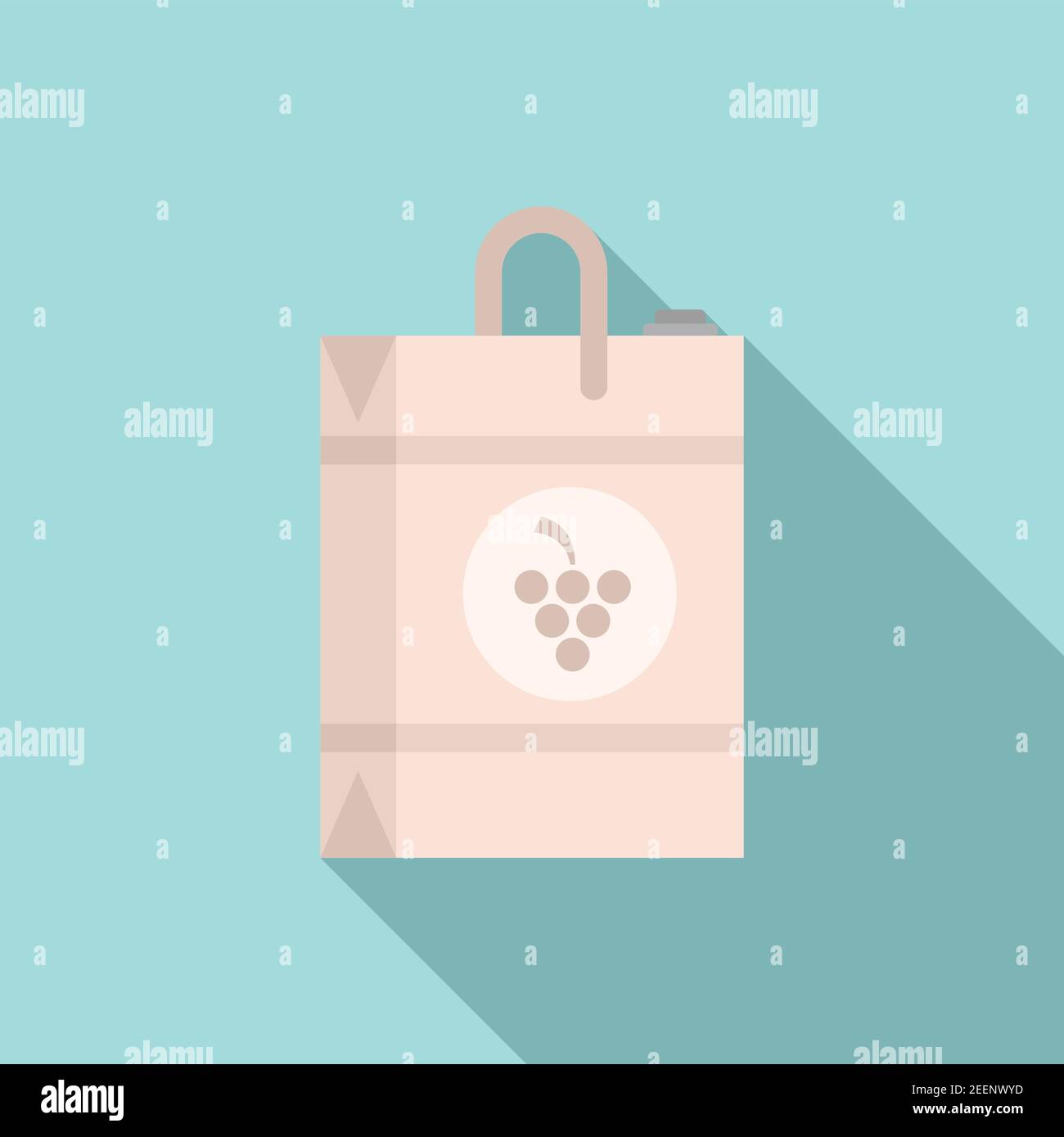 Wine package icon, flat style Stock Vector