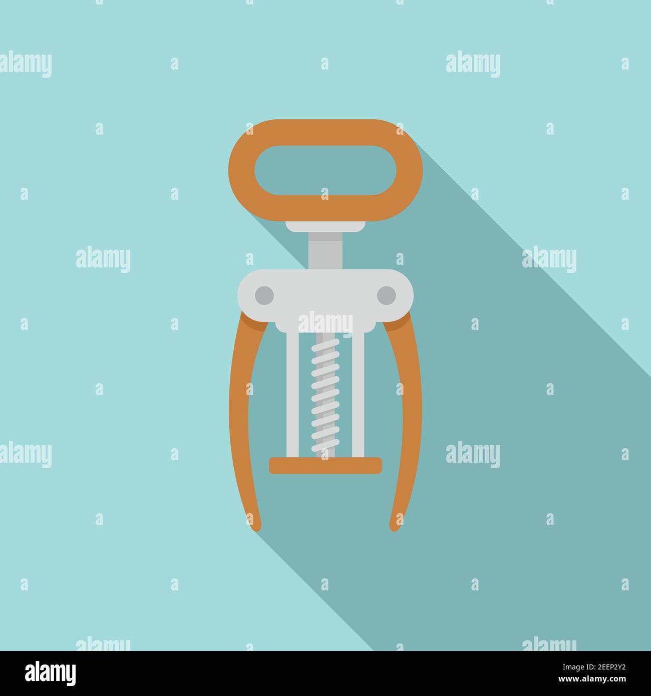 Metal corkscrew icon, flat style Stock Vector
