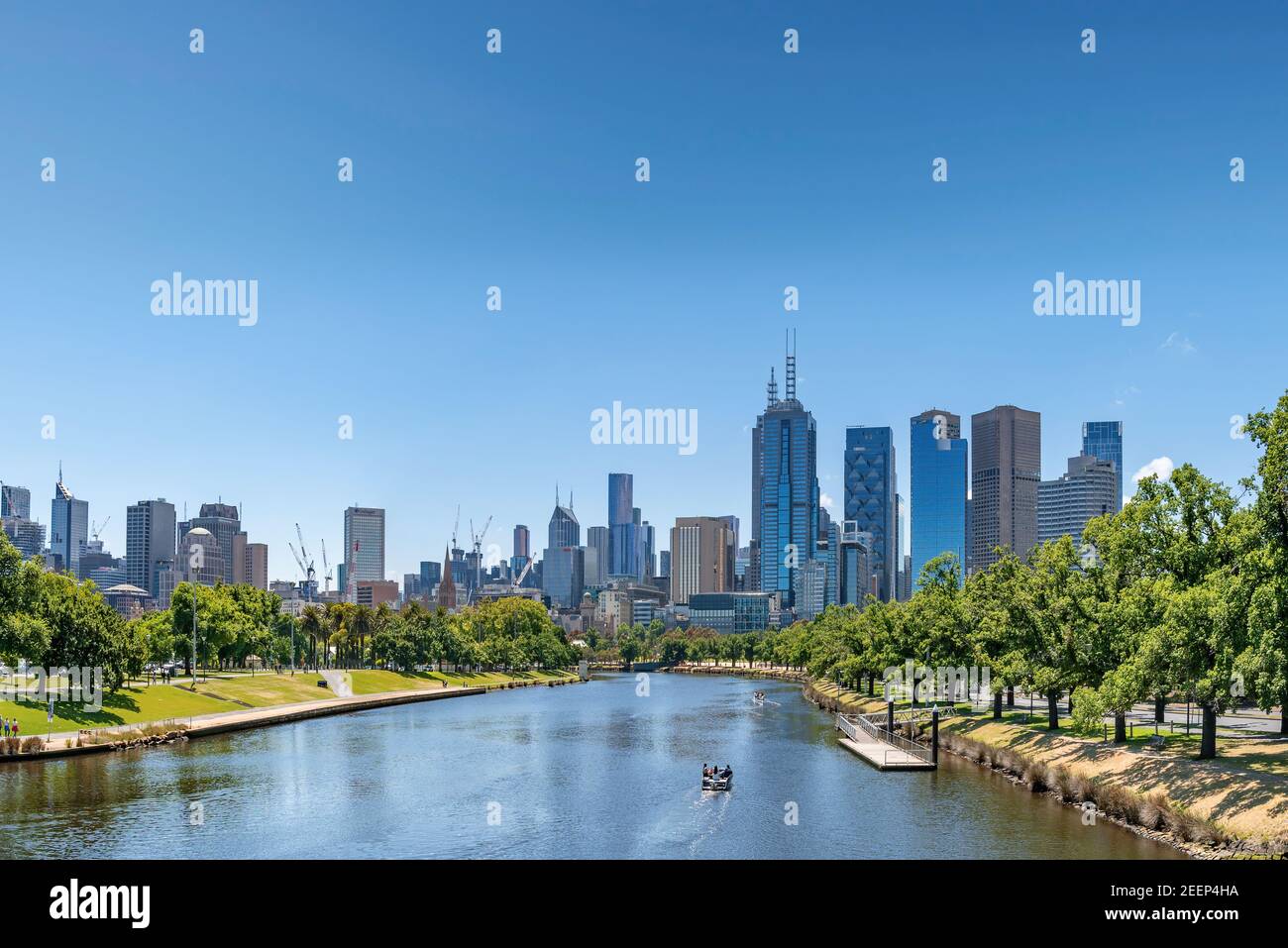 Melbourne, Australia: January 17th, 2021: A modern cityscape with office corporate buildings and skyscrapers, Melbourne, Australia Stock Photo