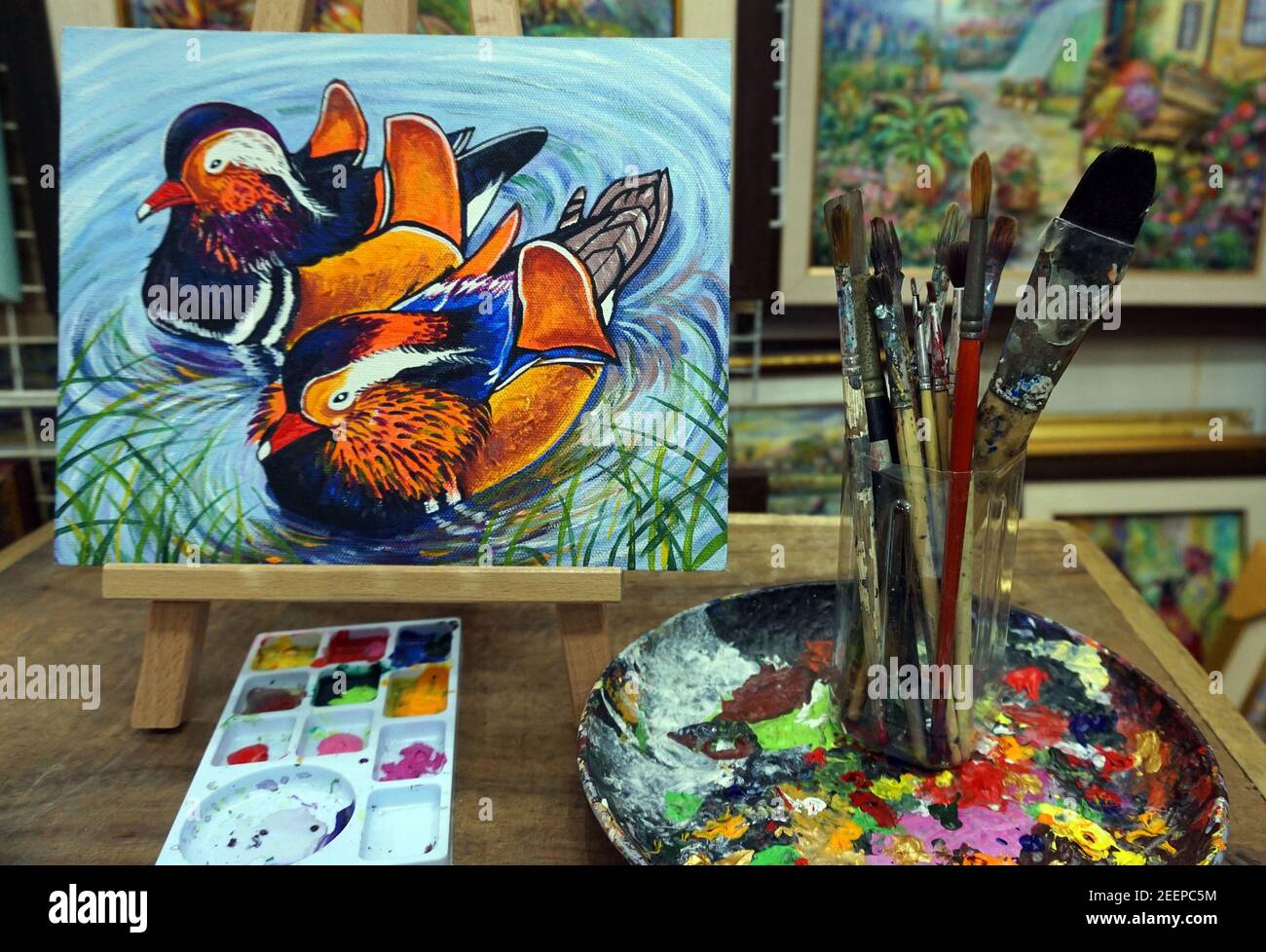 oil ,color ,Palette ,, paintbrush ,, Art ,painting ,Acrylic ,color