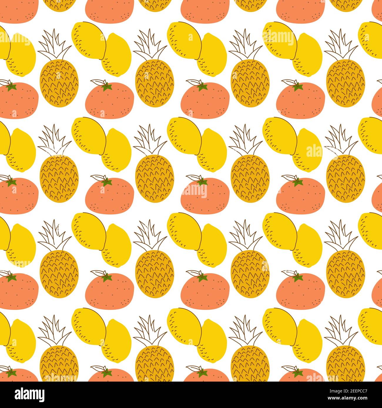 Patterns In Fruit fruit pattern with coloring, lemons, pineapples, orange. Cartoon fresh ...