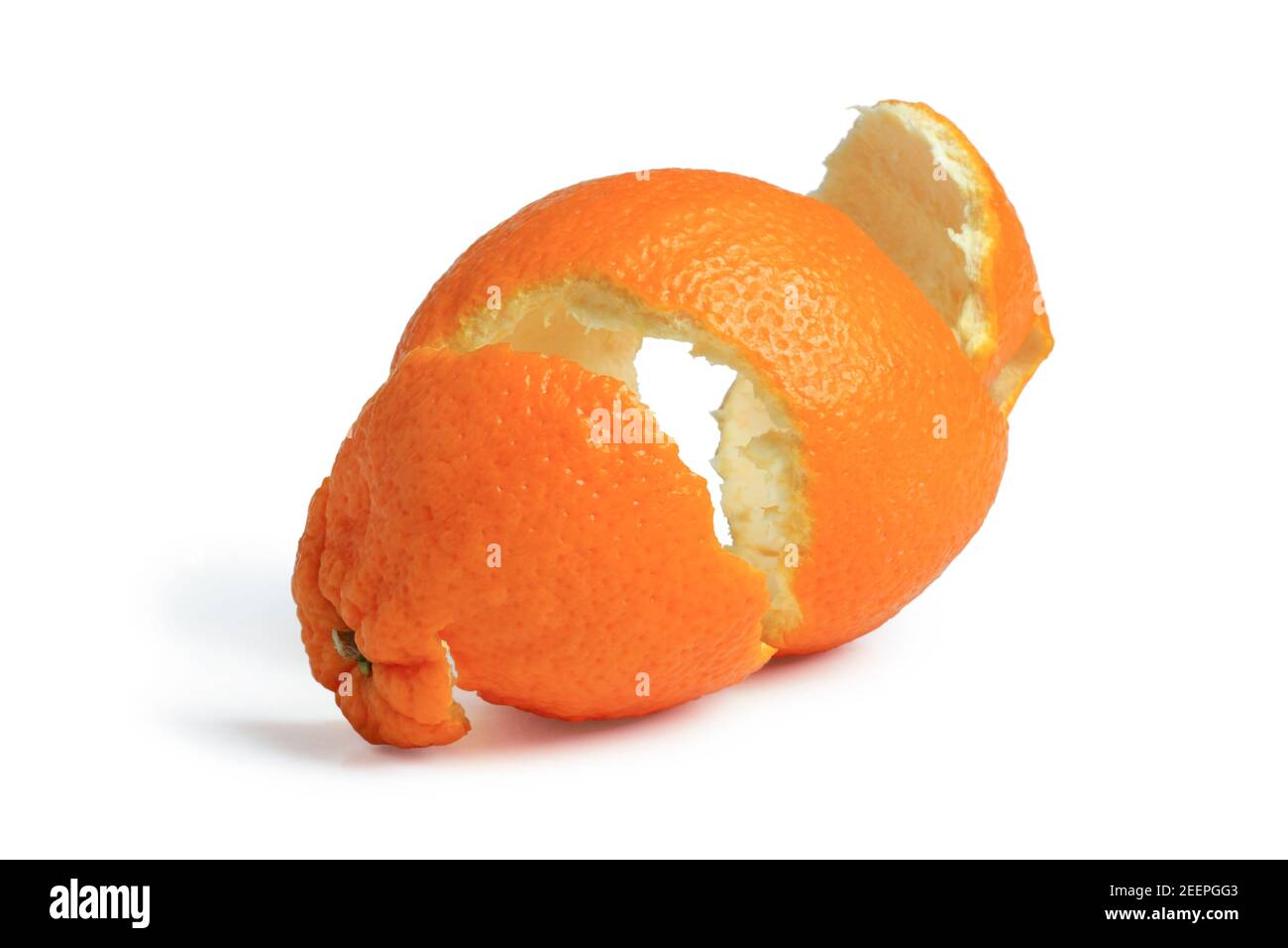 Orange peel close up isolated on white background Stock Photo