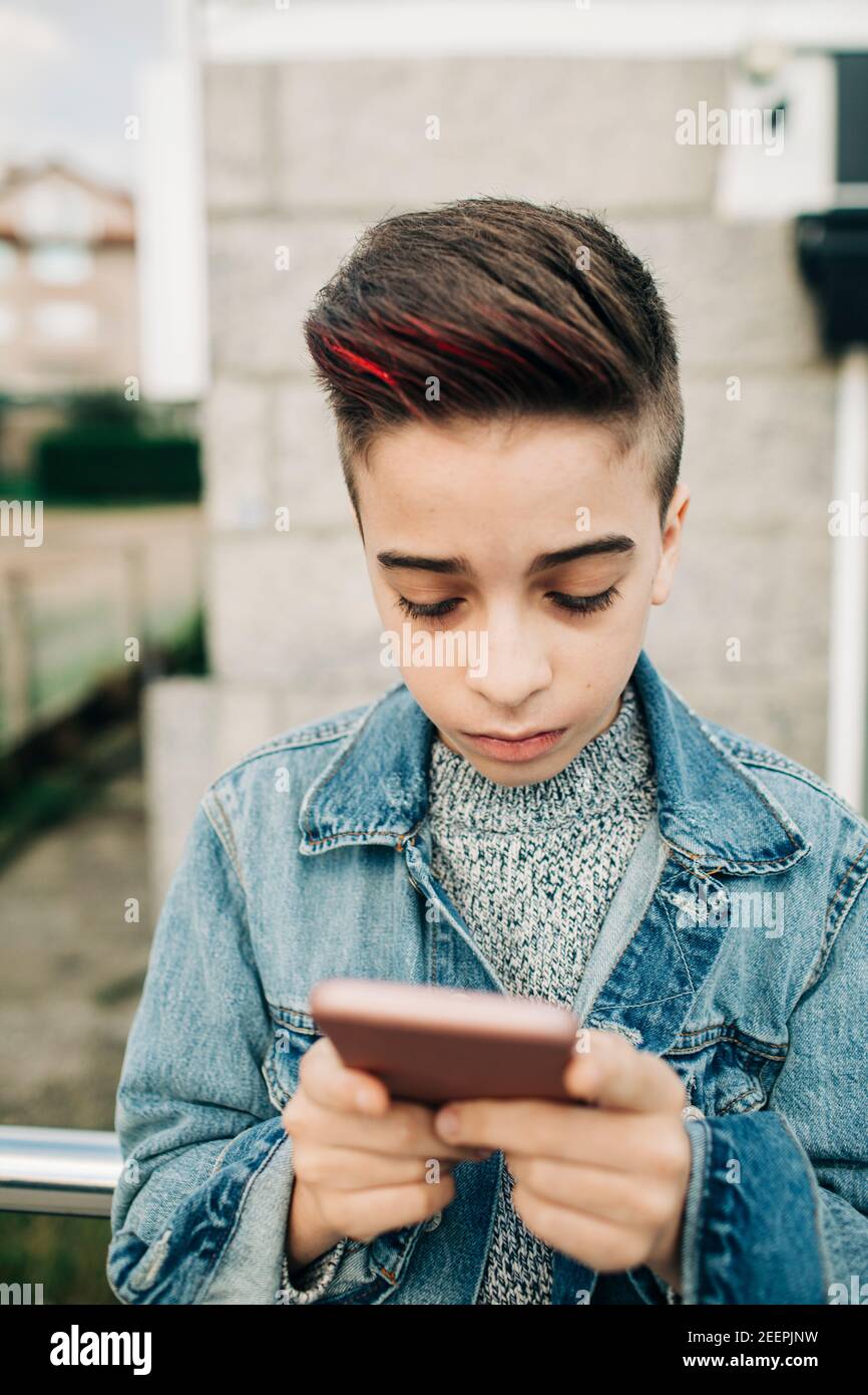 black hair with red highlights boy