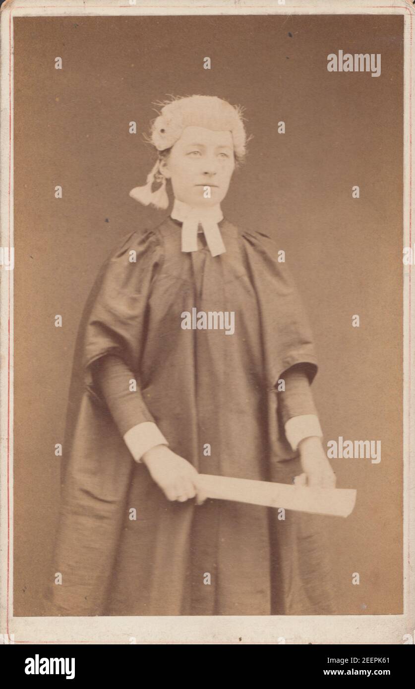 Victorian Cabinet Card Showing a Female Barrister Stock Photo