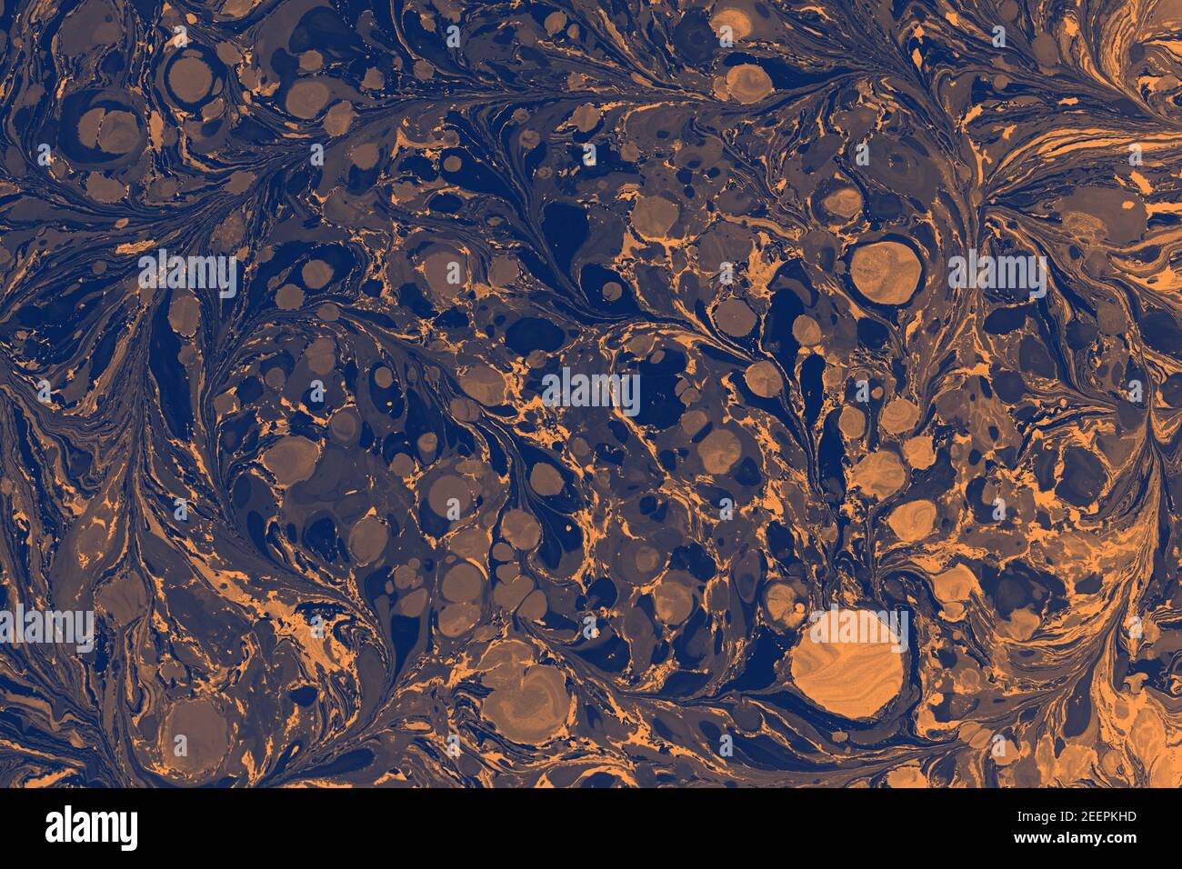 Creative background of abstract oil painting in blue and yellow colors