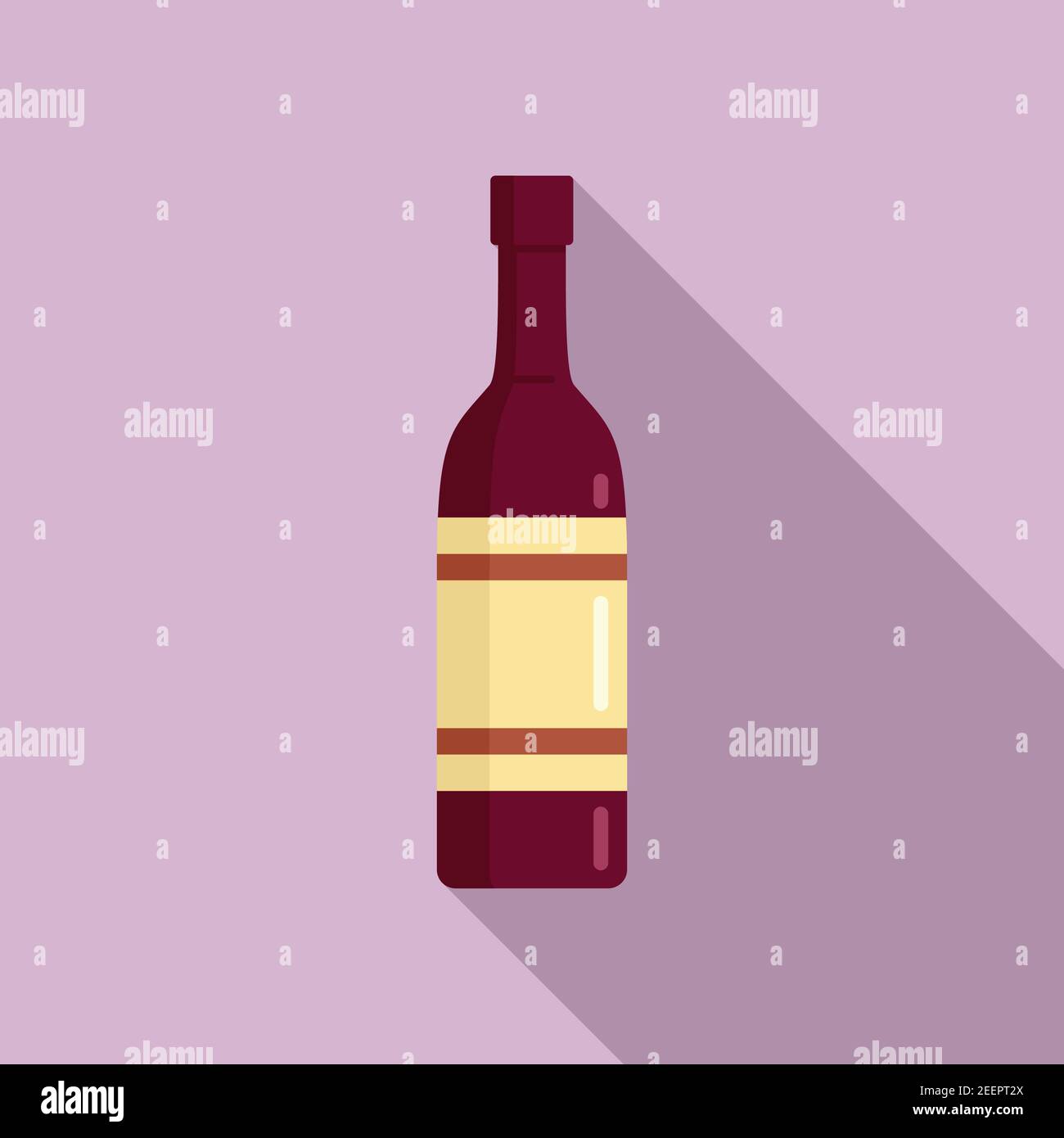 Quality wine bottle icon, flat style Stock Vector