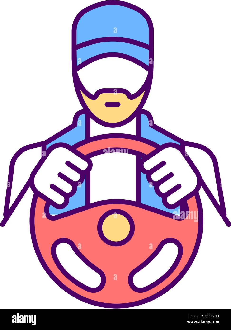 Chauffeur RGB color icon Stock Vector