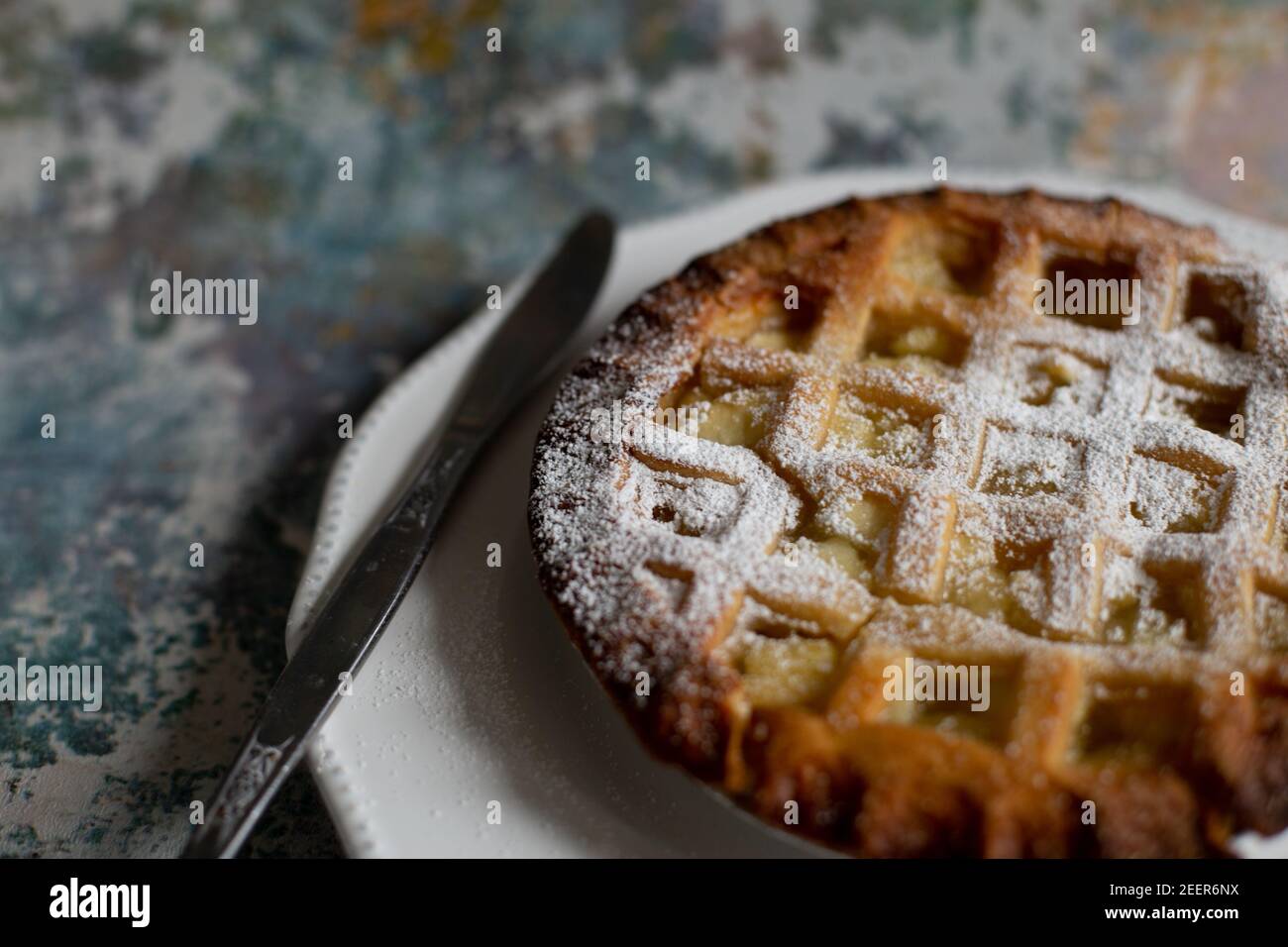 Juicy home made apple pie Stock Photo