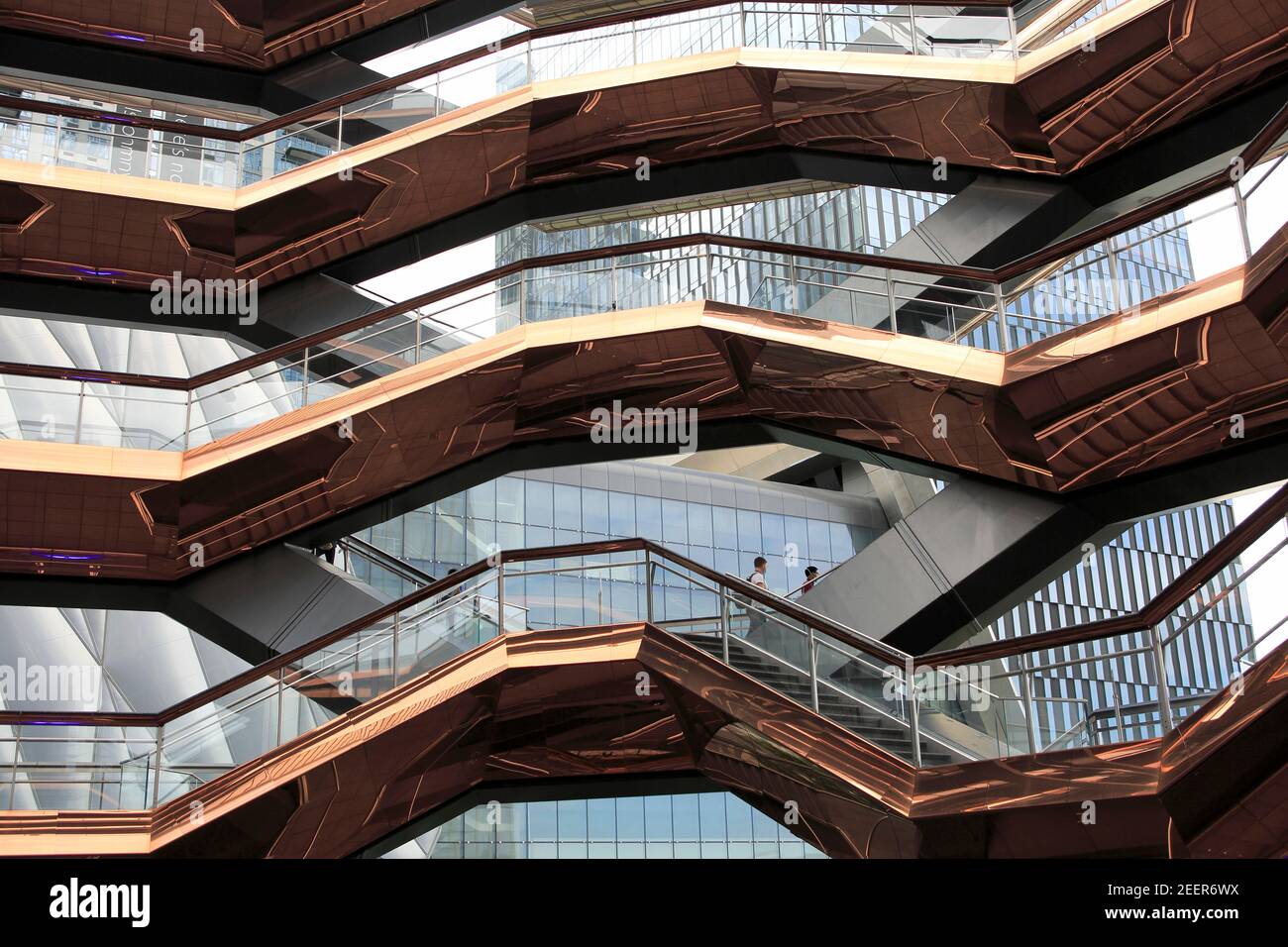 Interior, The Vessel, Staircase, Hudson Yards, Manhattan, New York City ...