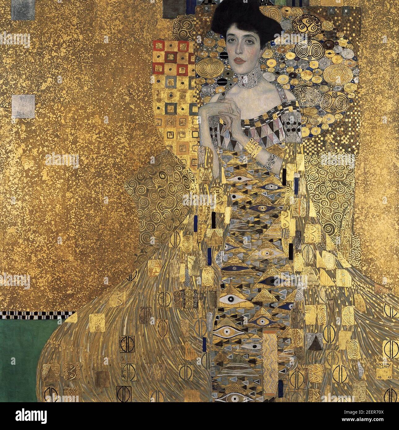 Gustav Klimt. Painting entitled 'Portrait of Adele Bloch-Bauer I (Adele Bloch-Bauer I)'  by Gustav Klimt (1862-1918), oil, silver and gold on canvas, 1907 Stock Photo