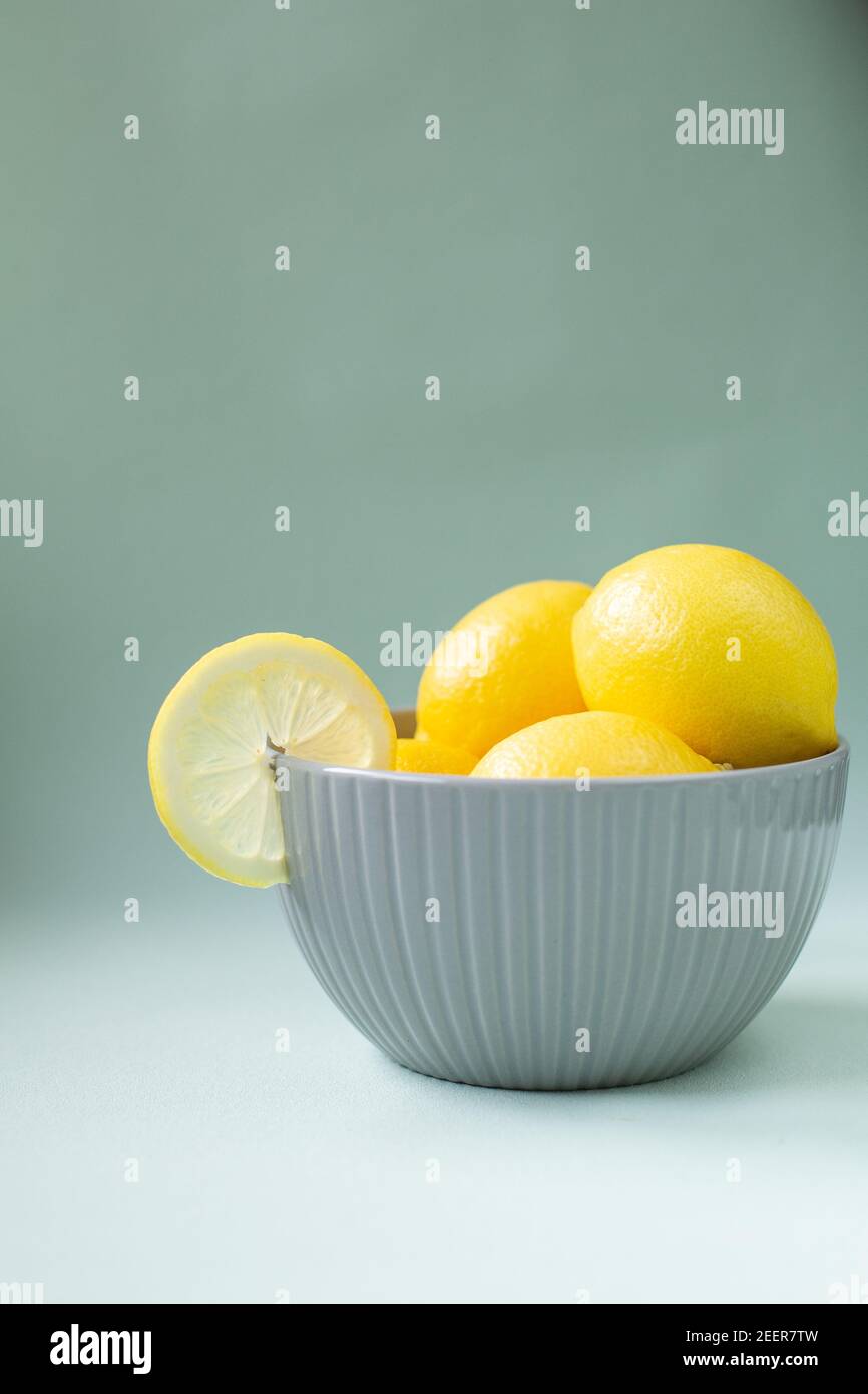 Bowl of lemons Stock Photo Alamy
