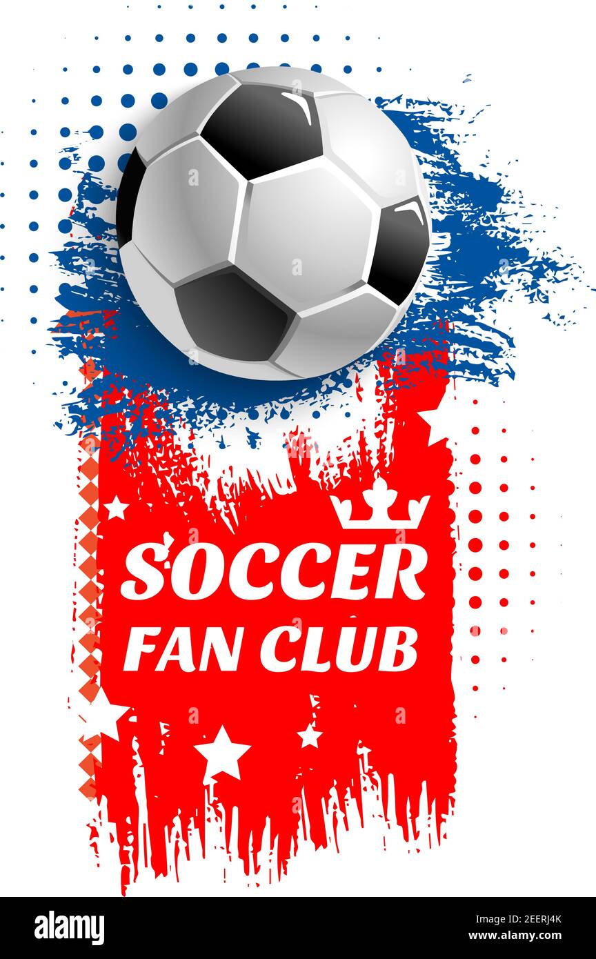 Soccer fan club icon or poster of 3D football ball in goal gates at