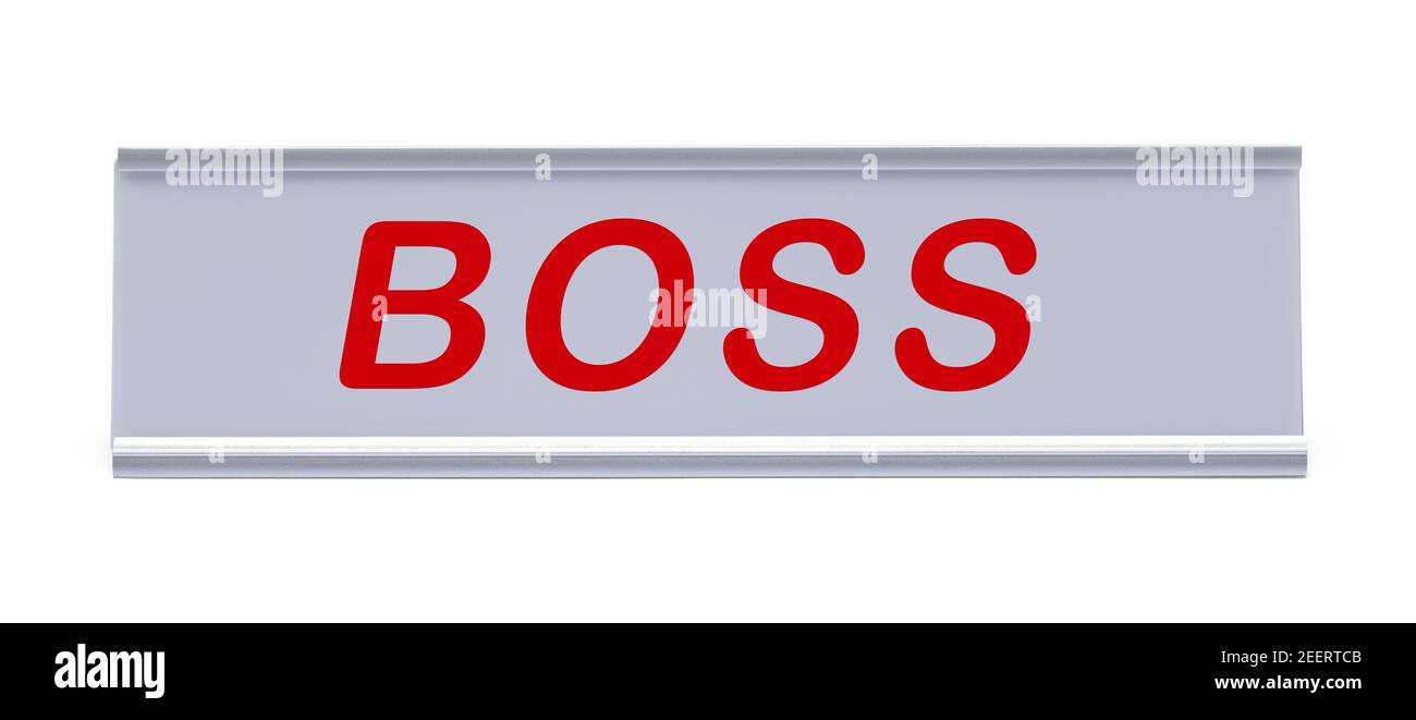 Metal Name Plate with Boss Cut Out. Stock Photo