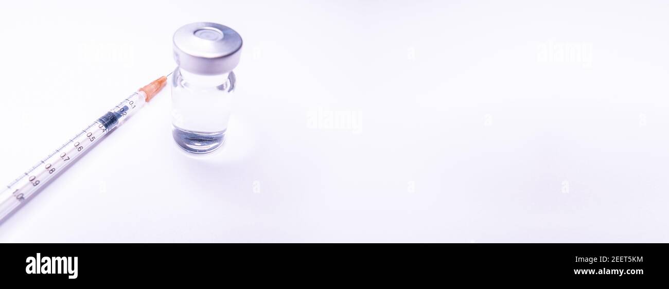 Medicine bottle for injection. Medical glass vials and syringe for ...