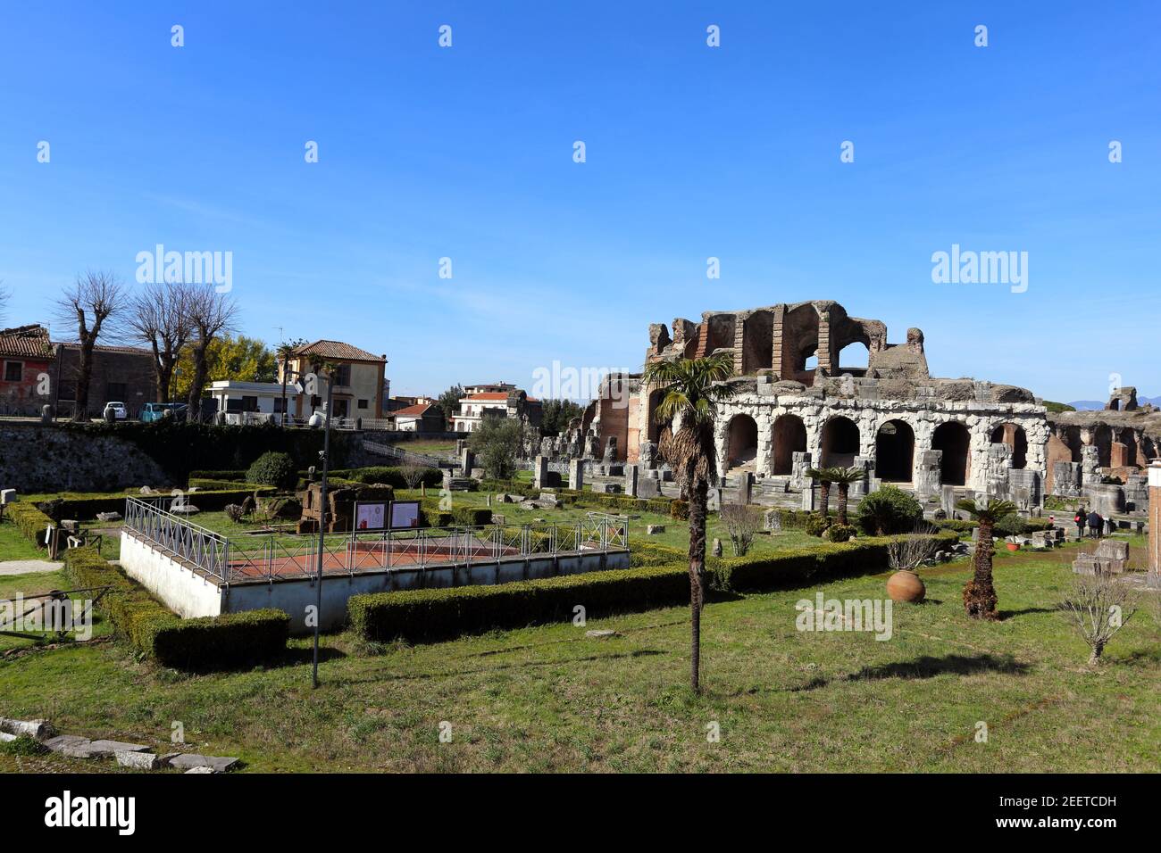 Santa Maria Capua Vetere, Italy - February 16, 2021: The Anfiteatro Campano or Anfiteatro Capuano Stock Photo