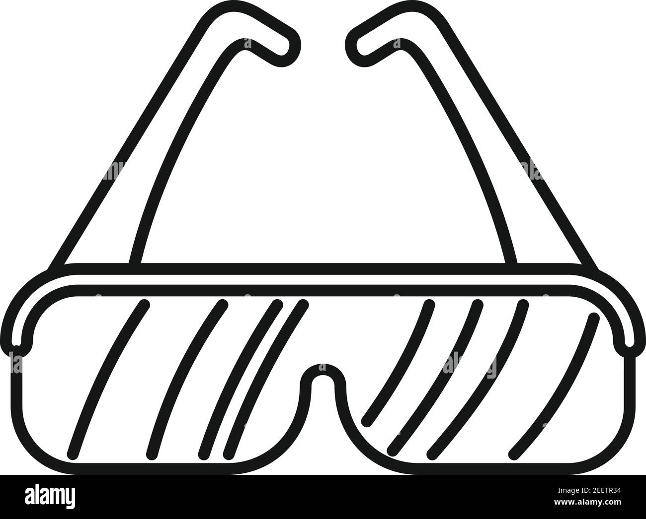 Laser hair removal protect glasses icon, outline style Stock Vector
