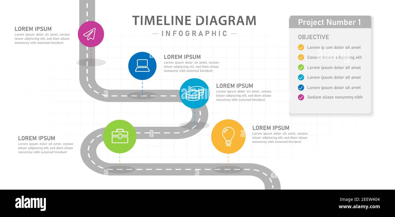 Infographic template for business. 5 Steps Modern Timeline diagram with ...