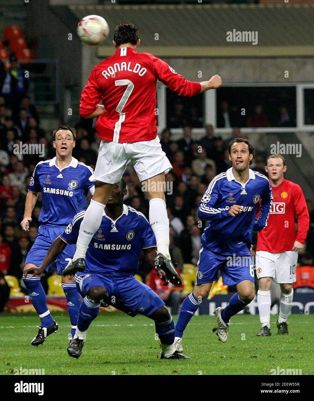 Football - Chelsea v Manchester United 2008 Champions League Final -  Luzhniki Stadium, Moscow, Russia - 21/5/08 Cristiano Ronaldo scores the  first goal for Manchester United Mandatory Credit: Action Images / Scott  Heavey Livepic Stock Photo - Alamy