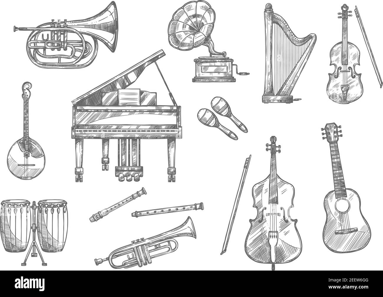 Musical instruments Drawing by Pryesh Chaitram - Pixels-vachngandaiphat.com.vn