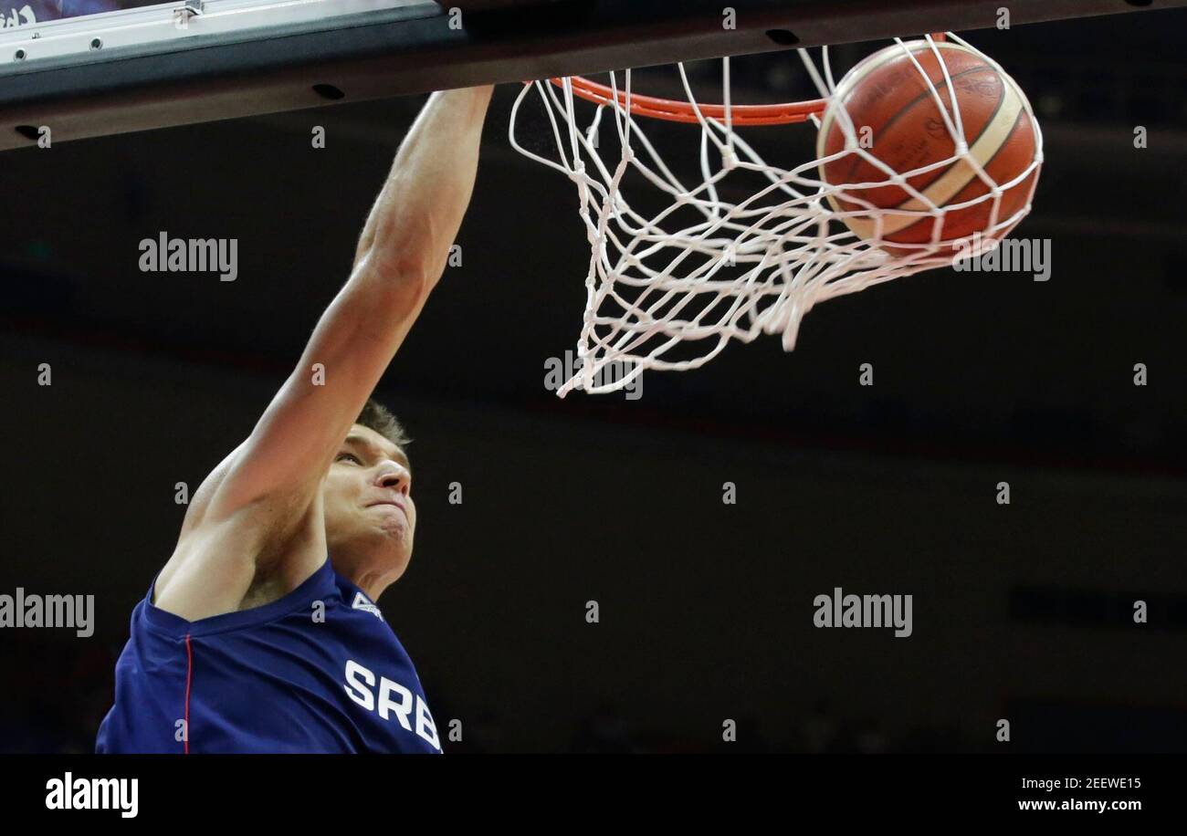 Basketball - FIBA World Cup - Second Round - Group J - Spain v Serbia - Wuhan Sports Centre, Wuhan, China - September 8, 2019 Serbia's Bogdan Bogdanovic in action REUTERS/Jason Lee Stock Photo