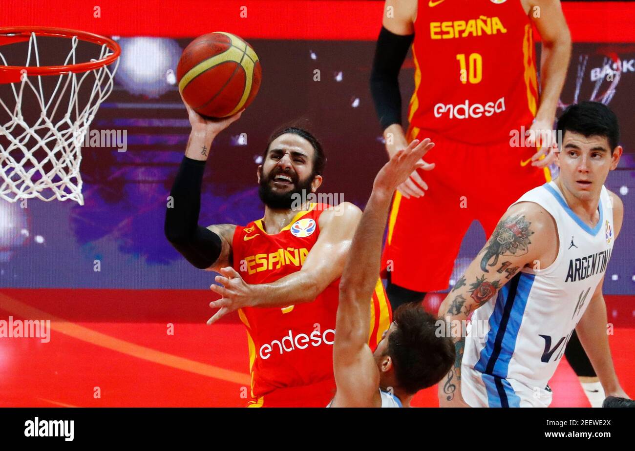 Basketball - FIBA World Cup - Final - Argentina v Spain - Wukesong Sport  Arena, Beijing, China - September 15, 2019 Spain's Ricky Rubio in action  REUTERS/Thomas Peter Stock Photo - Alamy
