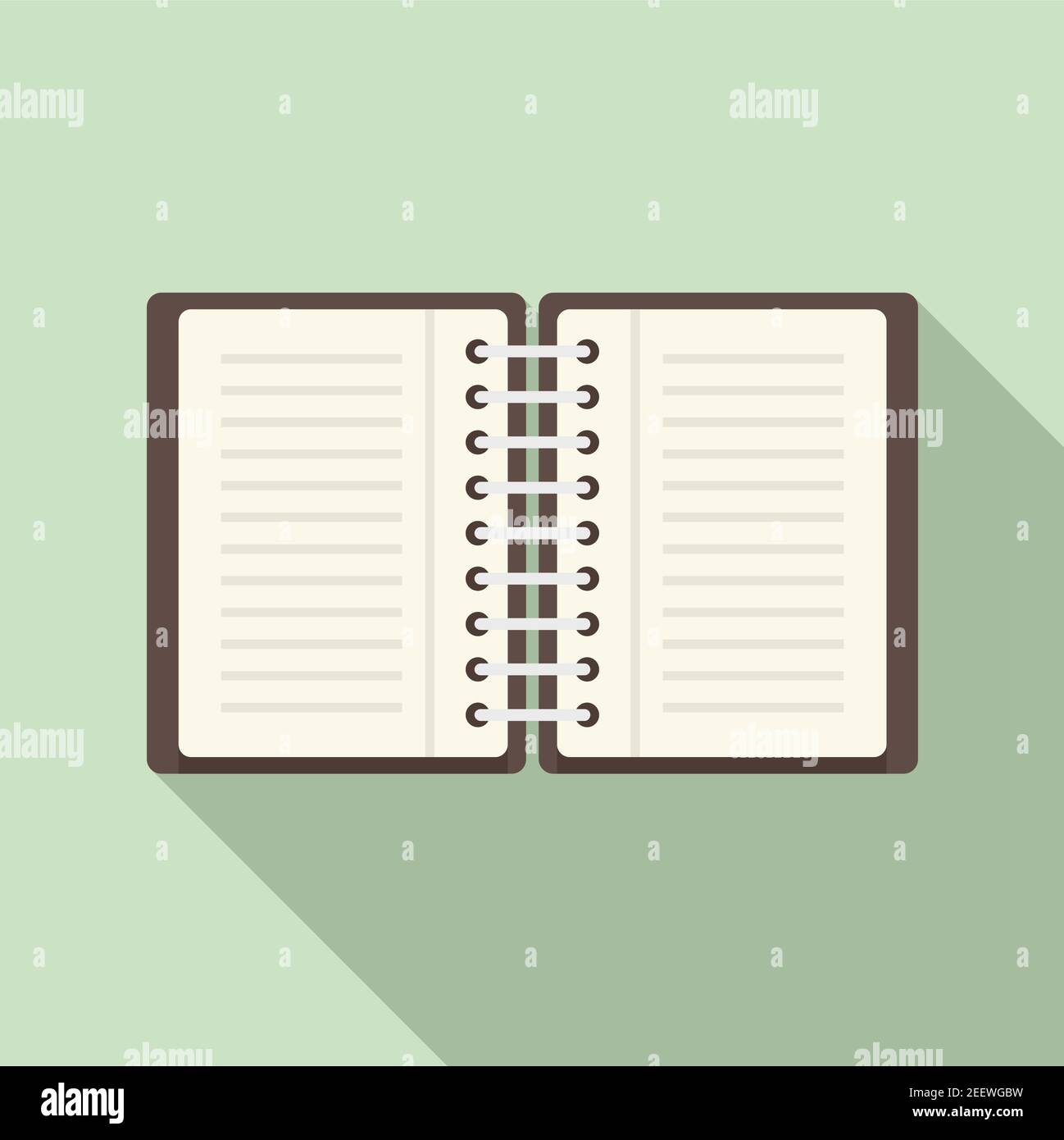 Office manager open notebook icon, flat style Stock Vector