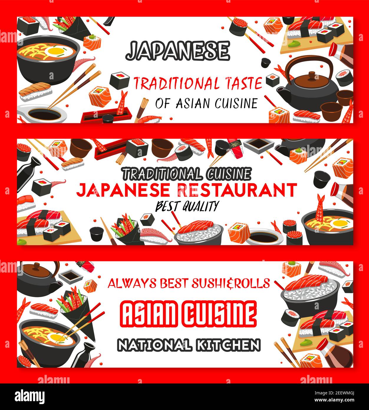 Menu Banner Rice Unagi rice bowl Stock Vector Images - Alamy
