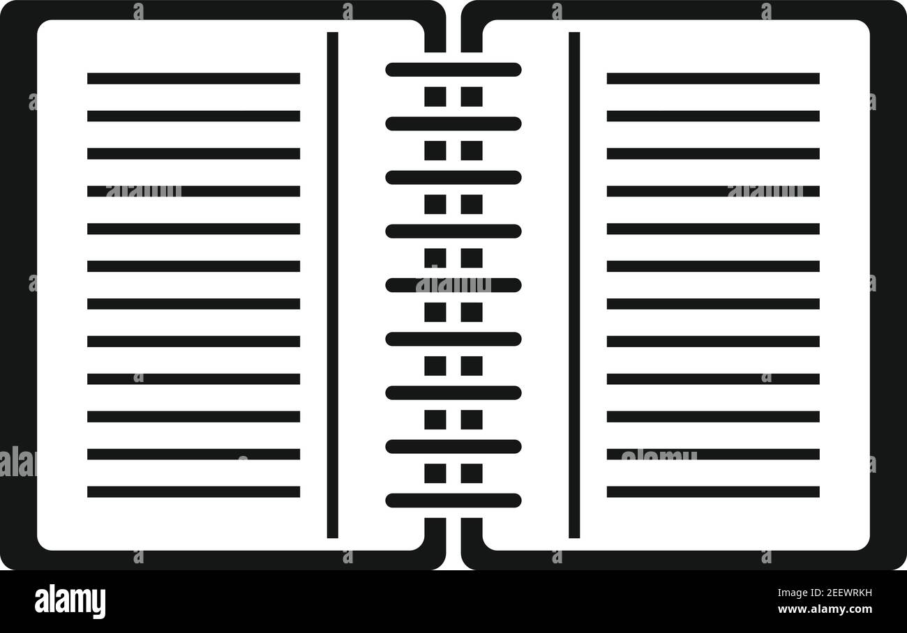 Office manager open notebook icon, simple style Stock Vector