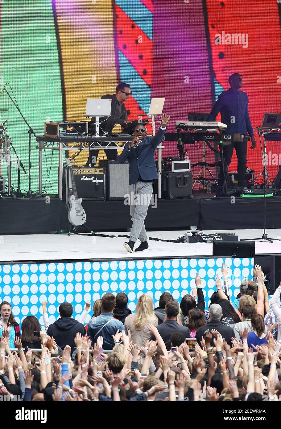 London, UK.  9th June 2013. Labrinth performs on stage at the Capital FM's Summertime Ball at Wembley Stadium, London. Stock Photo