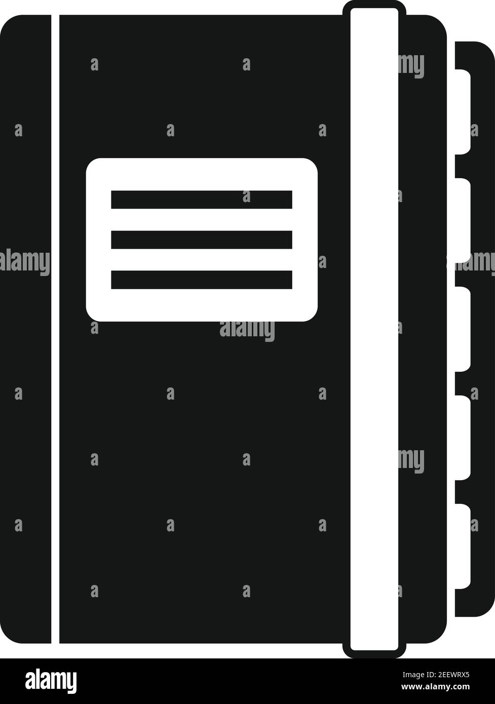 Office manager closed notebook icon, simple style Stock Vector