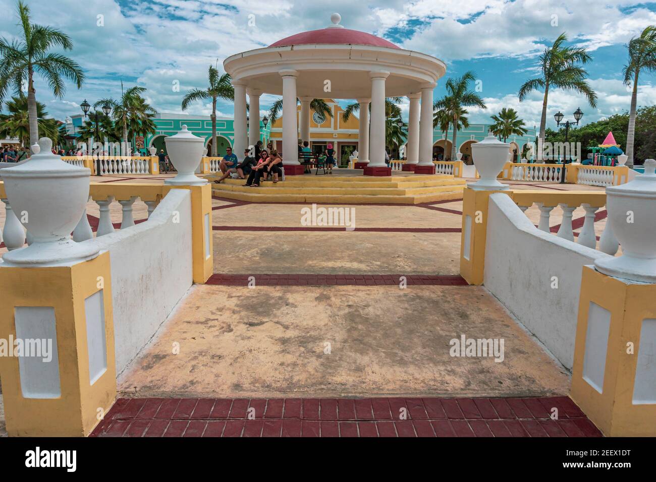 Cayo Santa Maria, Cuba, February 2016 - Pueblo La Estrella or the Star, also known as Plaza La Estrella, is a shopping village for tourists Stock Photo