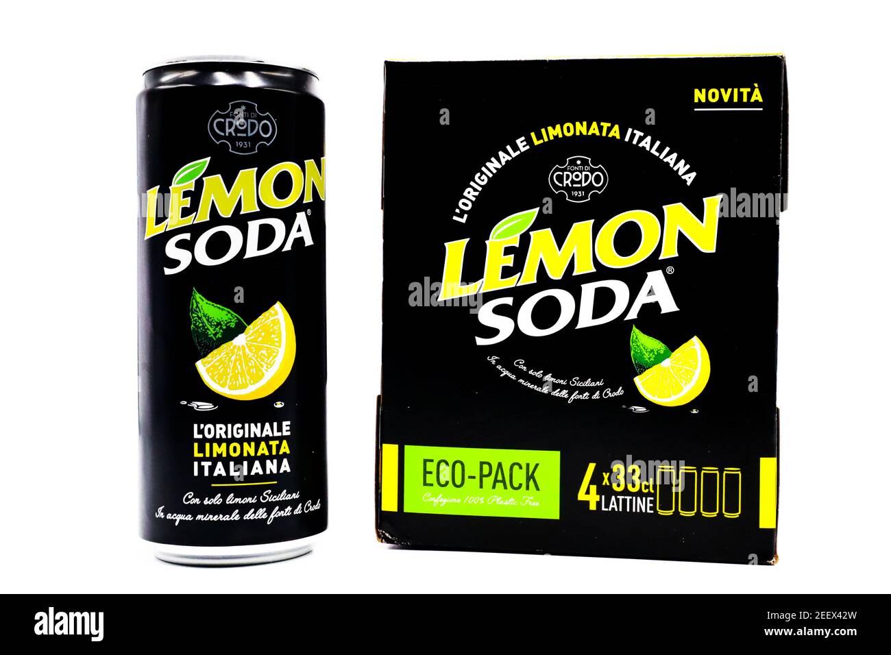 LEMON SODA Italian Lemonade. Lemon Soda is a brand of Terme di Crodo Stock  Photo - Alamy