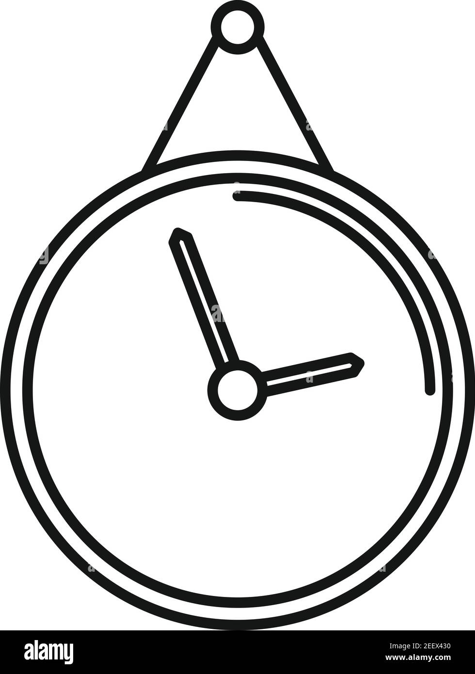 Office manager wall clock icon, outline style Stock Vector