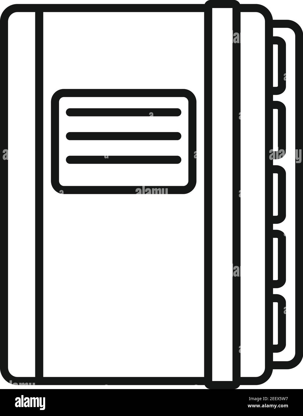 Office manager closed notebook icon, outline style Stock Vector