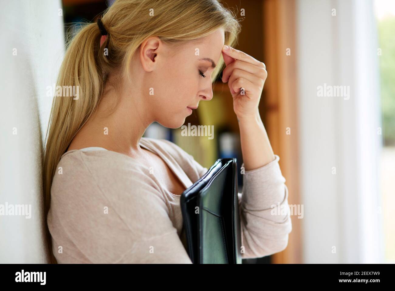 Stressed woman Stock Photo
