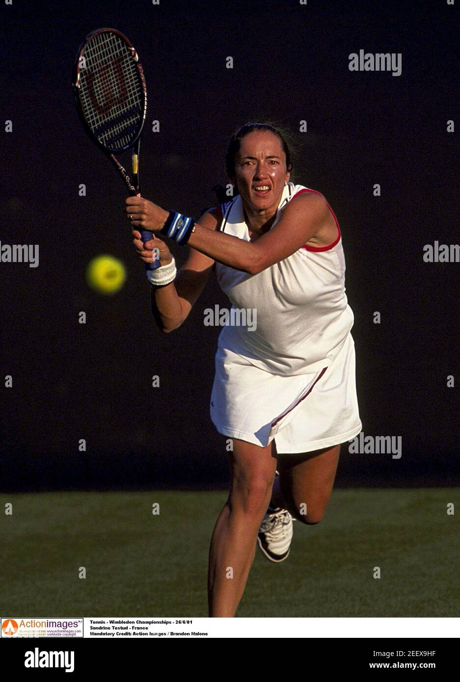 Tennis - Wimbledon Championships - 26/6/01 Sandrine Testud - France  Mandatory Credit: Action Images / Brandon Malone Stock Photo - Alamy