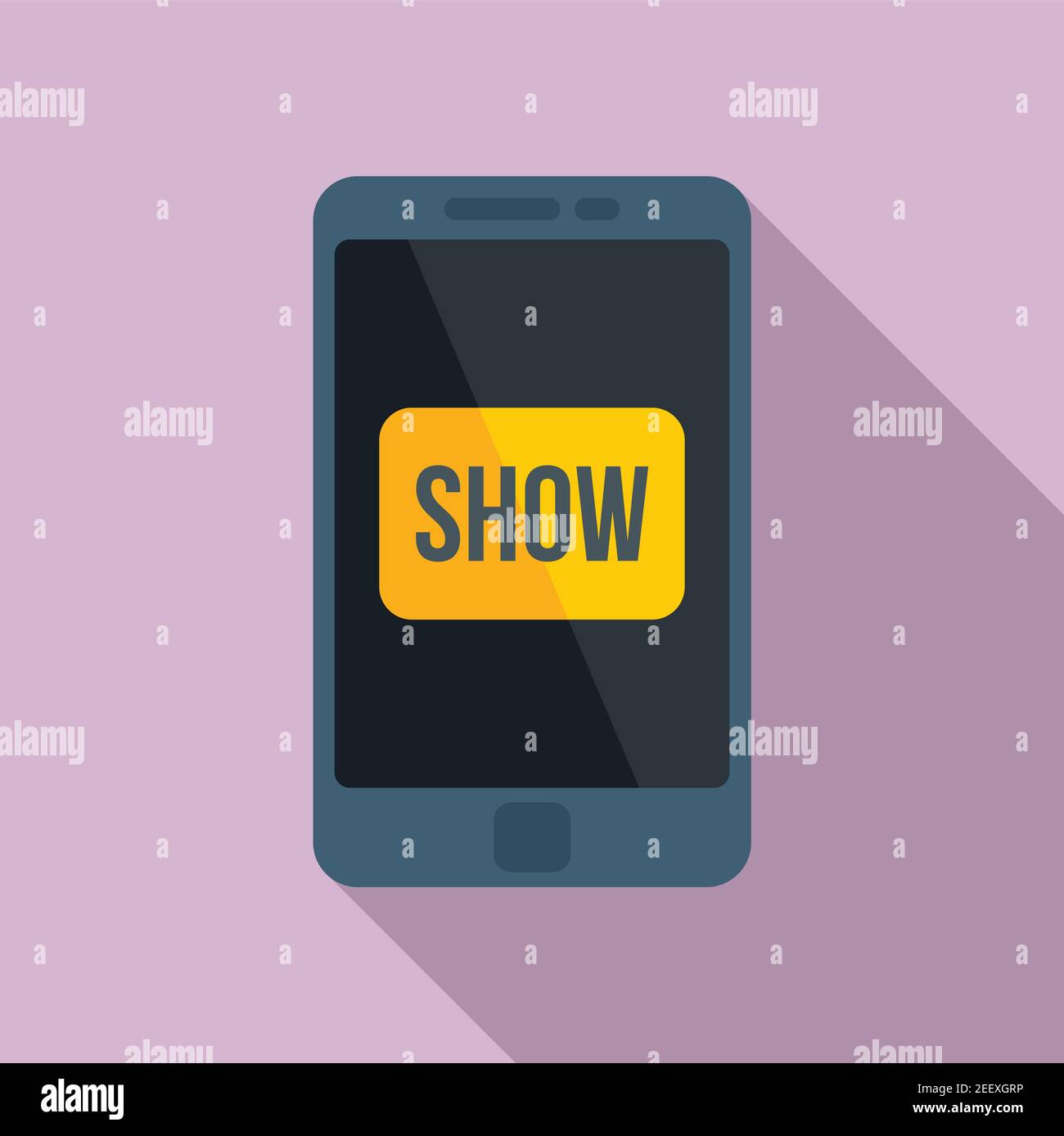 Smartphone tv show icon, flat style Stock Vector