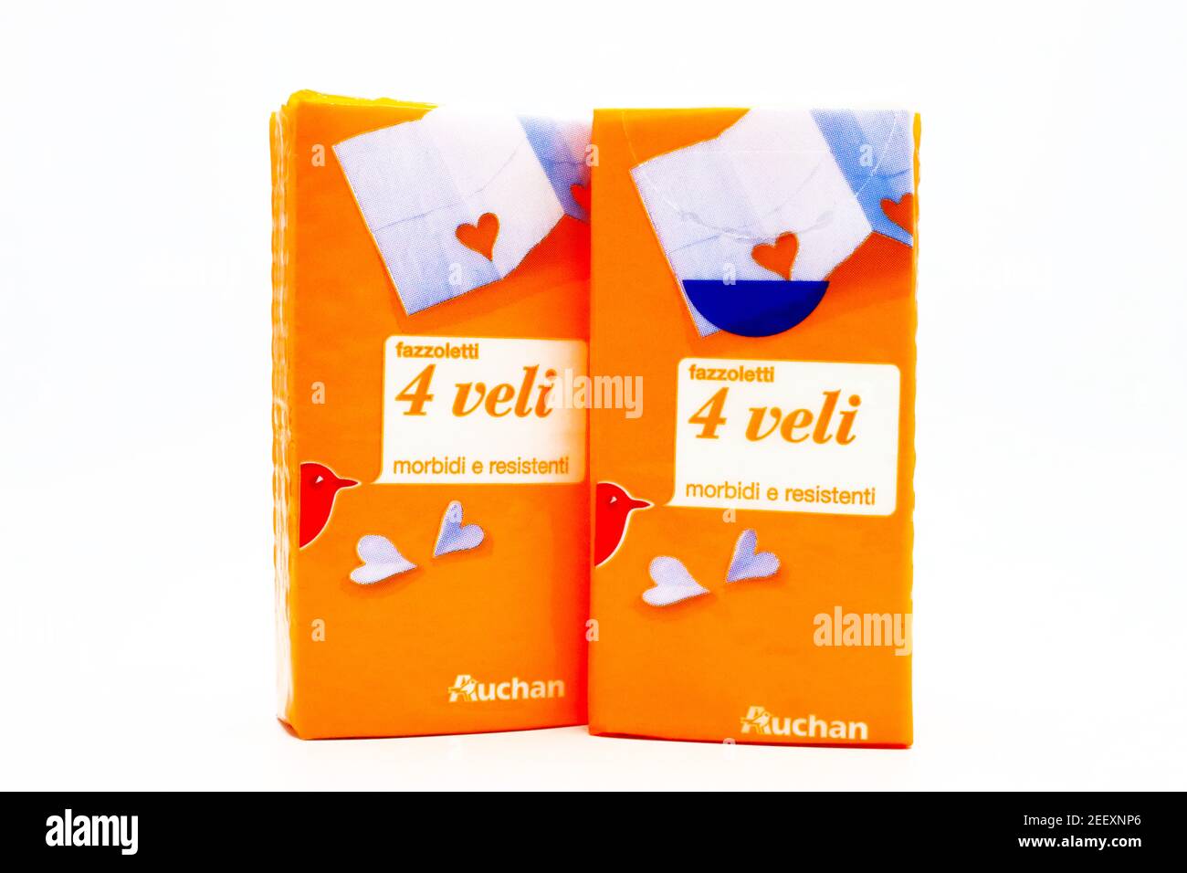 Handkerchief packet sold by Auchan Supermarket chain Stock Photo - Alamy