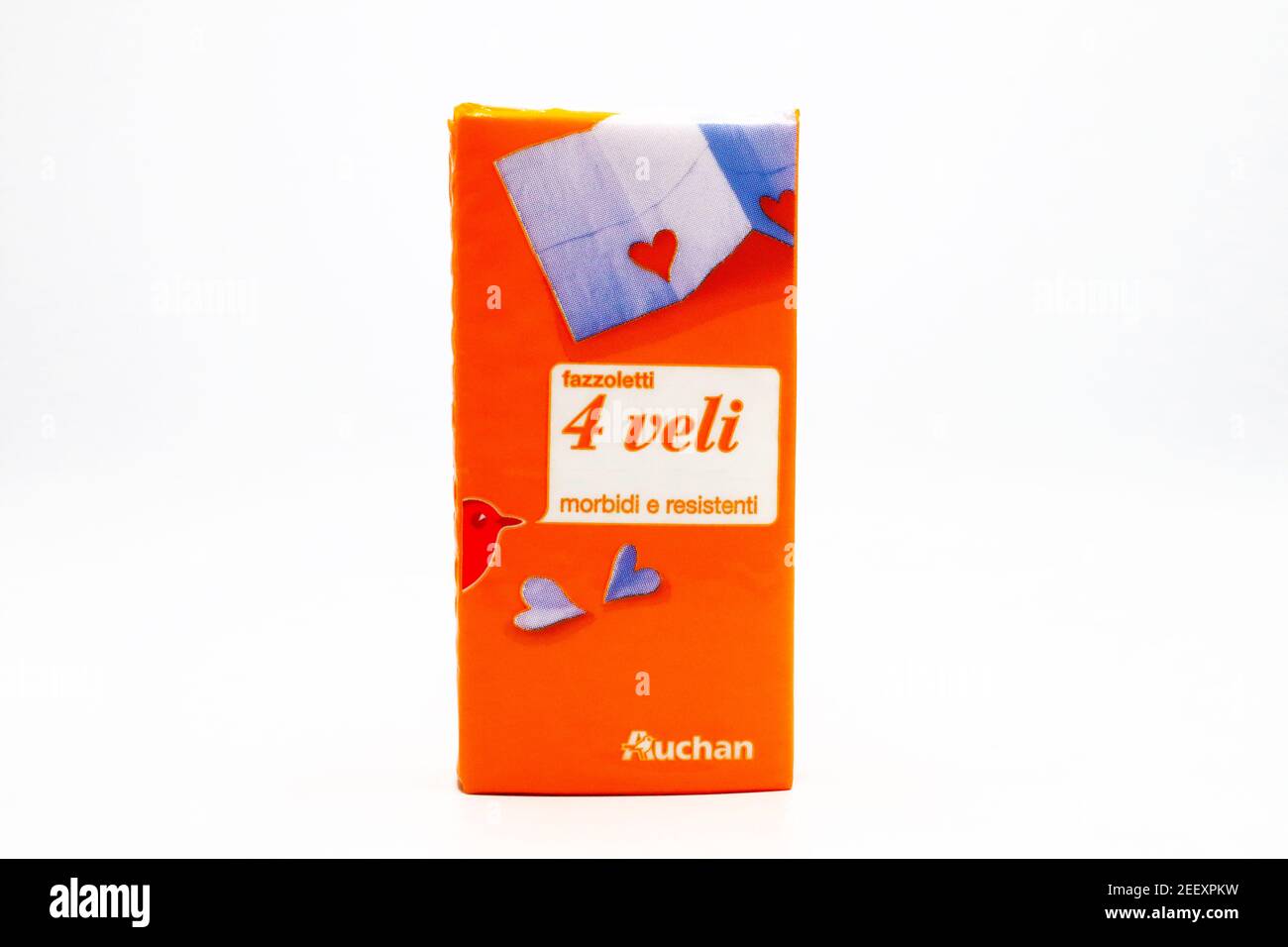 Handkerchief packet sold by Auchan Supermarket chain Stock Photo - Alamy