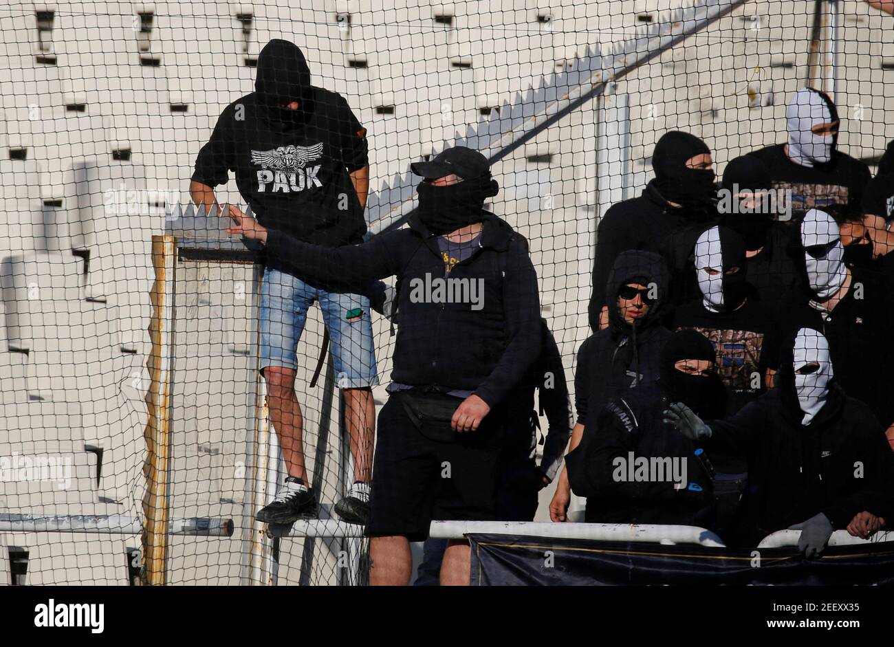 Soccer Football - Greek Cup Final - AEK Athens vs PAOK Salonika - Athens  Olympic Stadium, Athens, Greece - May 12, 2018 PAOK Salonika fans before  the match REUTERS/Alkis Konstantinidis Stock Photo - Alamy