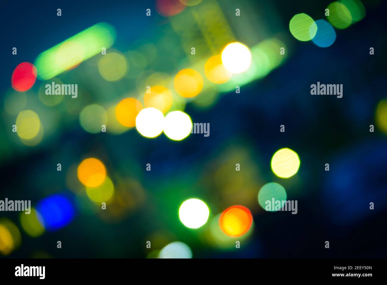 abstract bokeh defocused evening cityscape Stock Photo