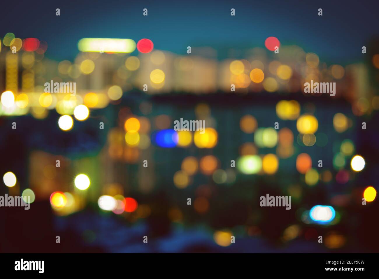 abstract bokeh defocused evening cityscape Stock Photo