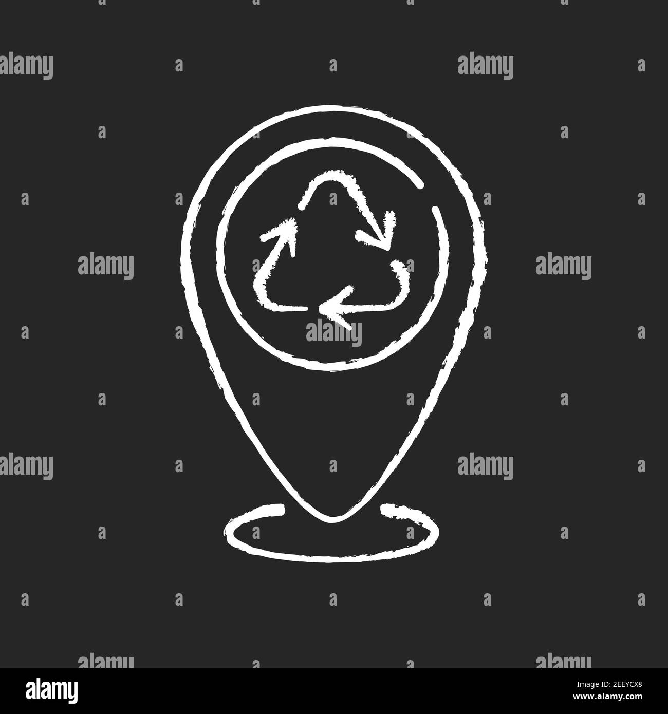 Dropping off locations chalk white icon on black background Stock Vector