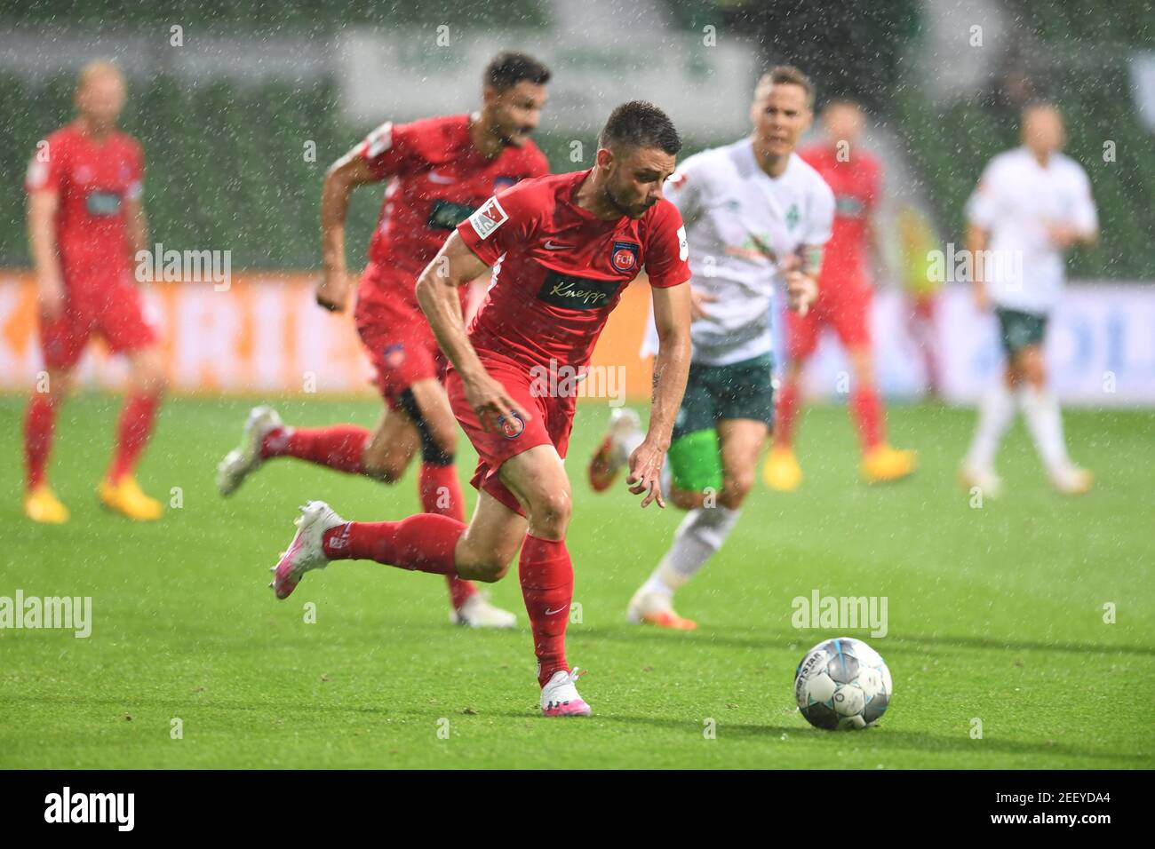 Soccer Football - Bundesliga - Relegation Playoff 1st Leg - Werder Bremen v Heidenheim - Weser-Stadion, Bremen, Germany - July 2, 2020 Heidenheim's Maurice Multhaup in action, as play resumes behind closed doors following the outbreak of the coronavirus disease (COVID-19) Carmen Jaspersen/Pool via REUTERS  DFL regulations prohibit any use of photographs as image sequences and/or quasi-video Stock Photo