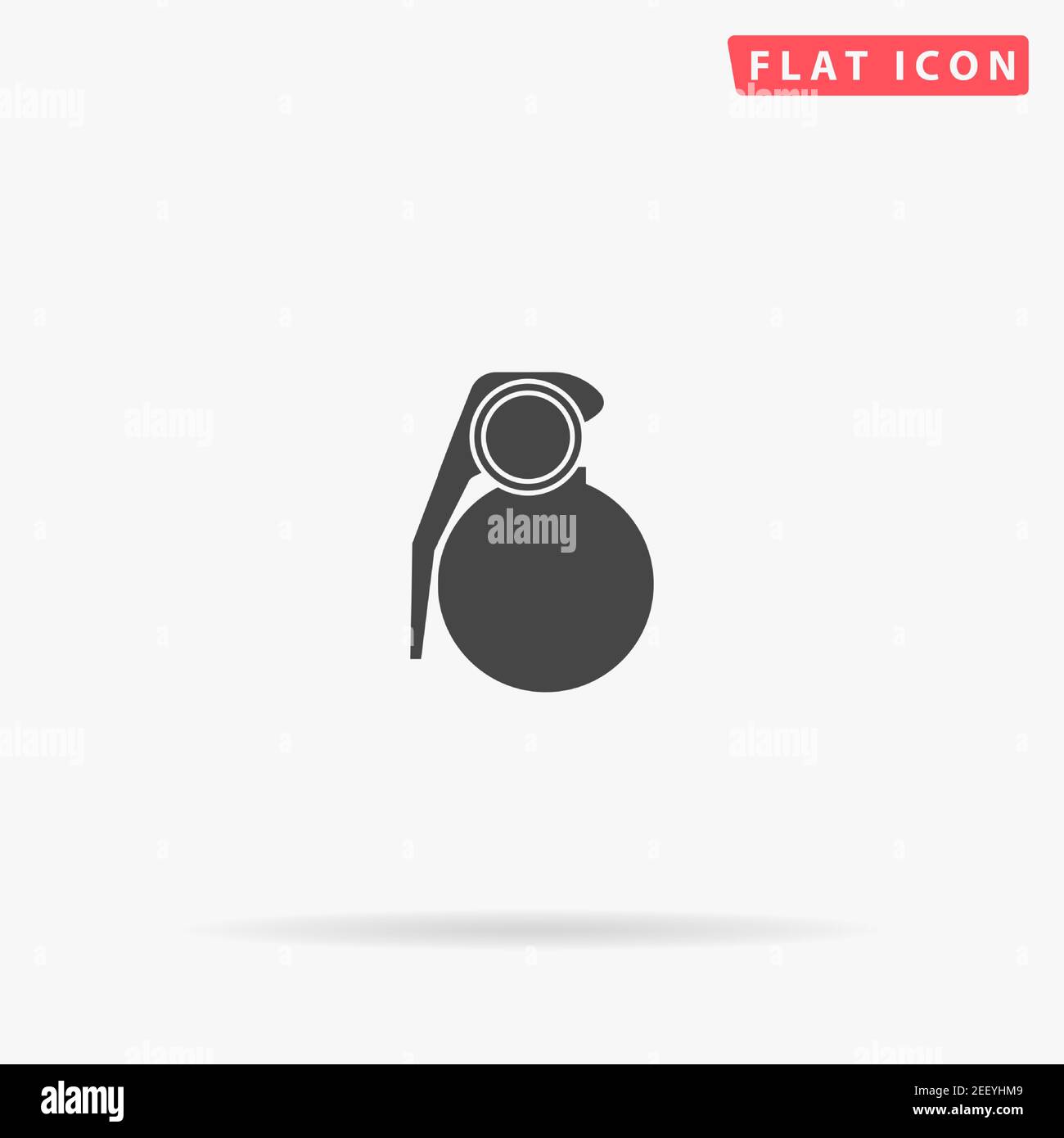 Grenade flat vector icon. Hand drawn style design illustrations. Stock Vector