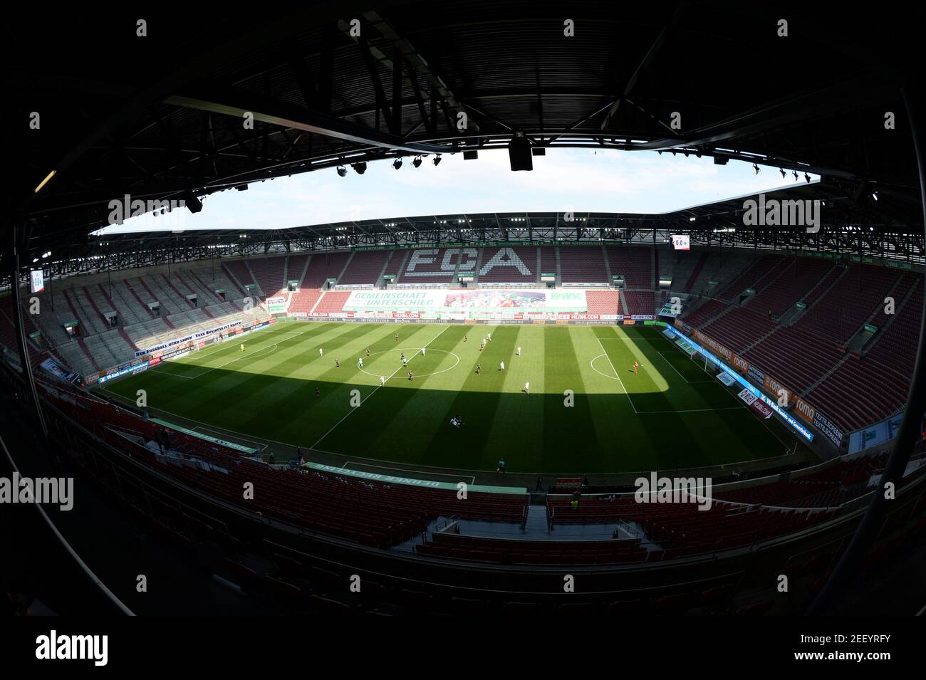 Soccer Football - Bundesliga - FC Augsburg v VfL Wolfsburg - WWK Arena, Augsburg, Germany - May 16, 2020 General view during the match, as play resumes behind closed doors following the outbreak of the coronavirus disease (COVID-19) Manuel Schwarz/Pool via REUTERS  DFL regulations prohibit any use of photographs as image sequences and/or quasi-video Stock Photo