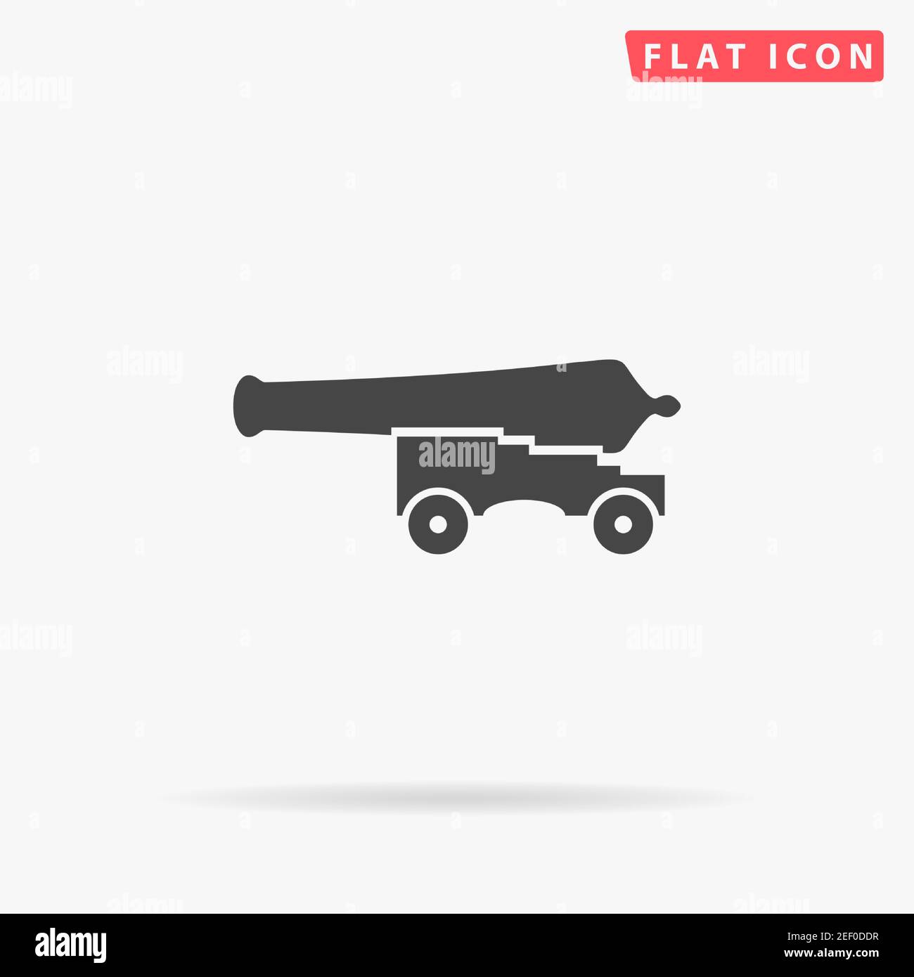 Cannon, War Weapon flat vector icon. Hand drawn style design illustrations. Stock Vector