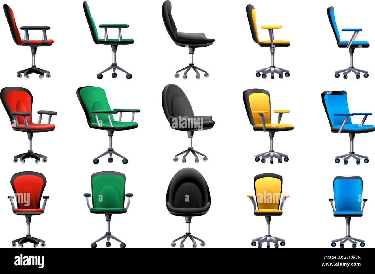 Desk chair icons set, cartoon style Stock Vector Image & Art - Alamy