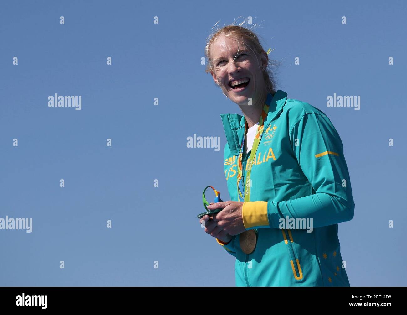 2016 Rio Olympics - Rowing - Victory Ceremony - Women's Single Sculls Victory Ceremony - Lagoa Stadium - Rio De Janeiro, Brazil - 13/08/2016. Kim Brennan (AUS) of Australia poses with her medal. REUTERS/PHOTOG NAME FOR EDITORIAL USE ONLY. NOT FOR SALE FOR MARKETING OR ADVERTISING CAMPAIGNS.   Picture Supplied by Action Images Stock Photo
