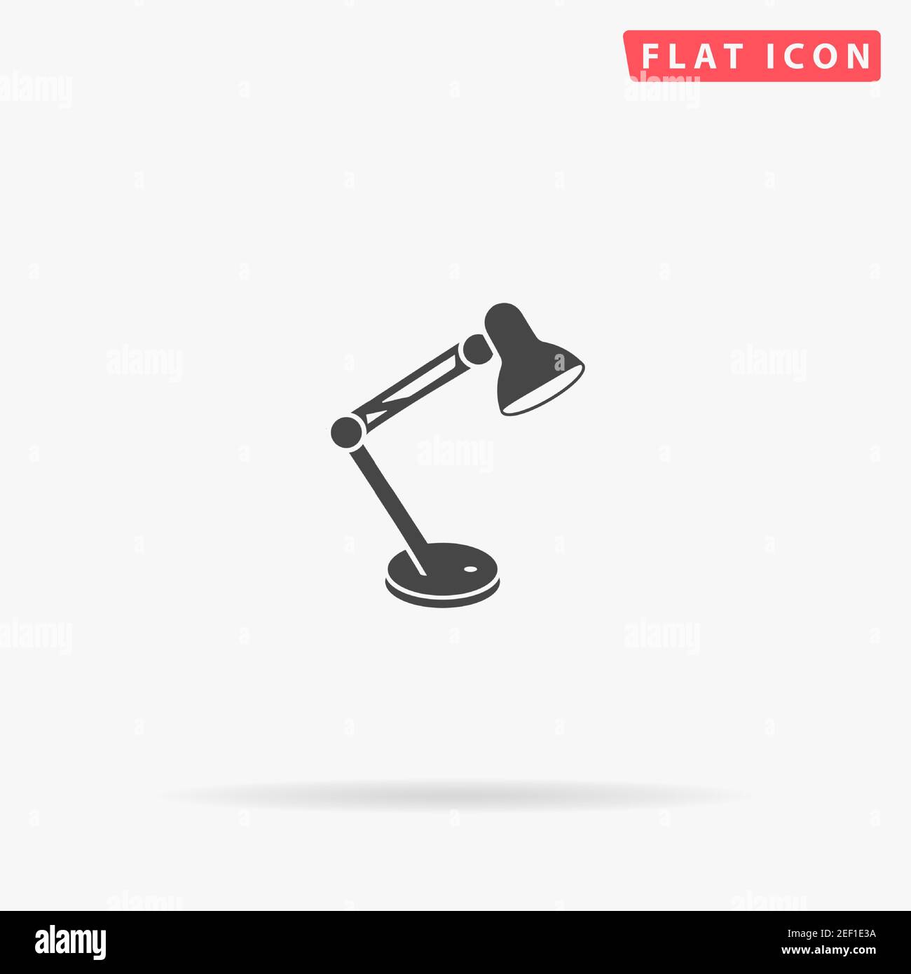 Table Lamp flat vector icon. Hand drawn style design illustrations. Stock Vector